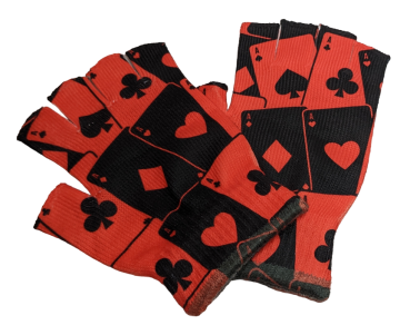 Handschuhe Joker Karten ☢ Harley Quinn ☢ Fingerlose Handschuhe Unisex