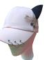 Preview: Gothic Anime Basecaps Rosa mit Schwarzen Katzenohren und Sicherheitsnadeln