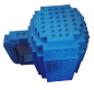 Preview: Trinkbecher - Kaffeebecher Bausteine 3D DIY - 350 ml Naviblau