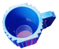 Preview: Trinkbecher - Kaffeebecher Bausteine 3D DIY - 350 ml Naviblau