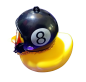 Preview: Biker Badeente mit 8 Ball Helm und Brille Deko Entchen Auto - Bike Sammeln