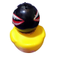 Preview: Biker Badeente mit Dämonen Helm und Brille Deko Entchen Auto - Bike Sammeln