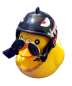 Preview: Biker Badeente mit Dämonen Helm und Brille Deko Entchen Auto - Bike Sammeln