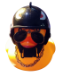 Preview: Biker Badeente mit Dämonen Helm und Brille Deko Entchen Auto - Bike Sammeln