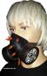 Preview: INDUSTRIAL, CYBER ,Gothic, Club GASMASKE UV Spikes Neon Unisex Blau