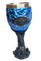Preview: Weinkelch 3D Game of Thrones  - Drachen Motiv Eis Blau -  Harz/Edelstahl Weinglas