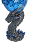 Preview: Weinkelch 3D Game of Thrones  - Drachen Motiv Eis Blau -  Harz/Edelstahl Weinglas