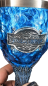 Preview: Weinkelch 3D Game of Thrones  - Drachen Motiv Eis Blau -  Harz/Edelstahl Weinglas