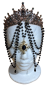 Preview: Gothic Barock Vampier Krone Glas Kristall Steine Schwarz Madonnas Halos Crowns-Kopfbedeckung
