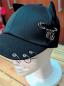 Preview: Gothic Anime Basecaps Schwarz mit Katzenohren und Sicherheitsnadeln
