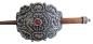 Preview: Gothic -Vikinger Knot Haarspange Silber Vintage Ornamente mit Holz Schiebenadel