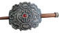 Preview: Gothic -Vikinger Knot Haarspange Silber Vintage Ornamente mit Holz Schiebenadel