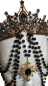 Preview: Gothic Barock Vampier Krone Glas Kristall Steine Schwarz Madonnas Halos Crowns-Kopfbedeckung