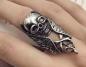 Preview: Gothic Vampir Schlange Ring Schädel Unisex Ring verstellbar
