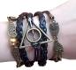 Preview: HARRY POTTER - Leder Armband - Infinity Schnatz -Schwarz