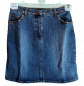 Preview: Jeans Mini Rock für Frauen | blue Stretch Denim mit Nieten | von  C.L.Y.S.