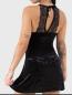 Preview: Killstar Obsidian Lounge-Kleid Pannesamt und Spitzeneinsätze
