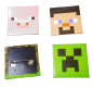 Preview: Motiv Minecraft Metall Pins Ansteckbuttons Creeper, Schweinchen, Pixelblock, Steve