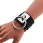Preview: O-Ring Leder Armband  - Nieten Schwarz Silber -  Gothic - Club - Harajuku