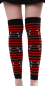 Preview: Damen Overknee ☻ Beinstulpen Katzen Bones ☻ Rot Schwarz gestreift