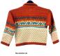Preview: Strickjacke Kinder von Palomino Finnenmuster orange-weiß - 92
