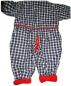 Preview: Kleinkinder Baby Schneeanzug Karo Schwarz Weiß mit Rot Gr. 80