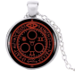 Preview: Silent Hill Logo Kette Rot Silber Glas Cabochon