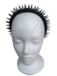 Preview: Gothic Industrial Haarreif Schwarz-Silber – Spike Design zwei Reihig