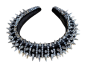 Preview: Gothic Industrial Breiter Haarreif Schwarz-Silber – Spike-Nieten