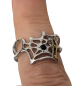Preview: Spinnennetzring verstellbar mit Schmuckstein - Silber/Schwarz