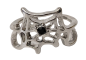 Preview: Spinnennetzring verstellbar mit Schmuckstein - Silber/Schwarz