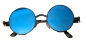 Preview: Steampunk Sonnenbrille Blaue Gläser Retro Gohtic Google Metall Brille
