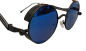 Preview: Steampunk Sonnenbrille Blaue Gläser Retro Gohtic Google Metall Brille