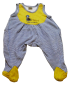 Preview: Strampler Blau Weiß Gelb Karo mit Entchenfamilie gr. 50