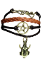 Preview: Supernatural Dean Winchester Schutzamulett Lederarmband mit Pentagramm Shambala