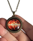 Preview: Supernatural Feuer Pentagramm Kette Glas Cabochon Bronze