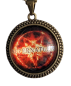 Preview: Supernatural Feuer Pentagramm Kette Glas Cabochon Bronze