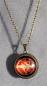 Preview: Supernatural Feuer Pentagramm Kette Glas Cabochon Bronze