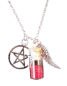 Preview: Supernatural Pentagramm Castiel Flügel  Mini Flasche Wächter  Winchester Kette