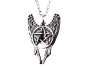 Preview: Supernatural Kette Pentagramm mit Flügel Castiel Winchester Kette Silber