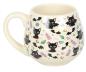Preview: Süßer gruseliger Keramik Kaffee-Tee Pott mit Katzen Fledermaus-Print
