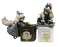 Preview: Tea Time Cats Set mit Tee Dose weiß Sammel PVC Figur sitzend