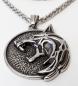 Preview: The Witcher Gerald Wild Hunt Motiv Wolf 3D Medallion Kette Edelstahl