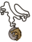Preview: The Witcher Gerald Wild Hunt Motiv Wolf Gold - Silber 3D Medallion Kette Edelstahl