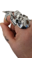 Preview: Totenkopf Gliederring Punk Gothic Ring Antik Silber