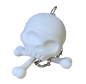 Preview: Totenkopf Teesieb aus Silikon mit Knochen und Kette – Tee-Accessoire