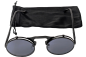 Preview: Vintage Steampunk Flip Sonnenbrille Retro Gothic Google Brille Schwarz