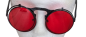 Preview: Vintage Steampunk Flip Sonnenbrille Retro Gothic Google Brille Rot