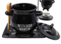 Preview: Witches Brew ★ Schwarze Keramik Suppenschüssel mit Löffel ★ Hexenbrühe Suppentasse