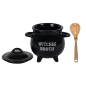 Preview: Witches Brew ★ Schwarze Keramik Suppenschüssel mit Löffel ★ Hexenbrühe Suppentasse
